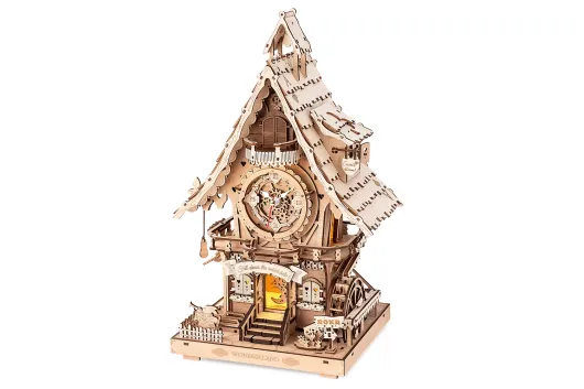 Lasercut Holzbausatz Kuckucksuhr Naturfarbe - 435 Teile