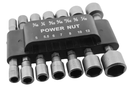 1/4 Zoll Bit Sortiment Steckschlüssel 5, 5,5, 6, 7, 8, 10, 12mm und 3/13, 1/4 9/32 5/16, 11/32, 3/8, 7/16 14 Teilig
