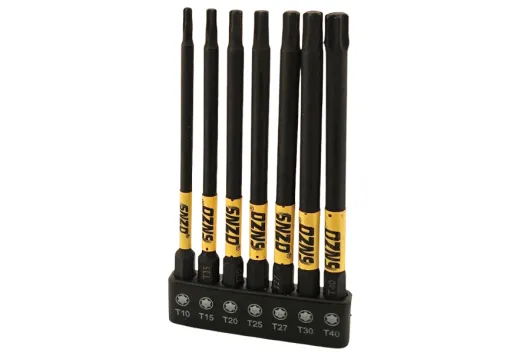 SNZO Bit Set 1/4 Zoll Torx 100mm T10, T15, T20, T25, T24, T30, T40 7Stück