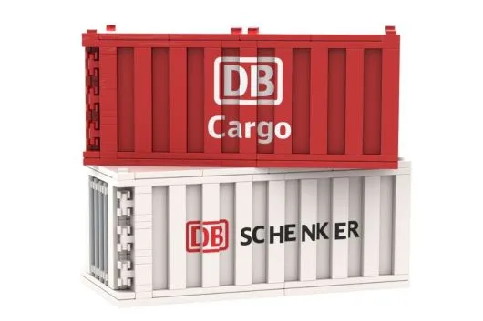 Stoneheap Klemmbausteine 20 Fuß Container - DB Cargo und DB Schenker - 446 Teile