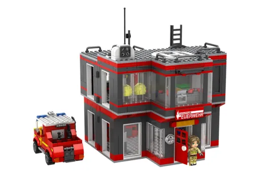 Kiddicraft Klemmbausteine Feuerwehrstation - 958 Teile