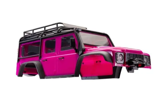 Traxxas Tuning Karosserie Defender in Pink mit Anbauteilen für TRX-4M 1/18