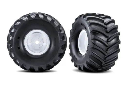 Traxxas Tuning Terra Groove Reifen auf Felgen in Weiß 2Stück für X-Maxx Monstertruck 1/7