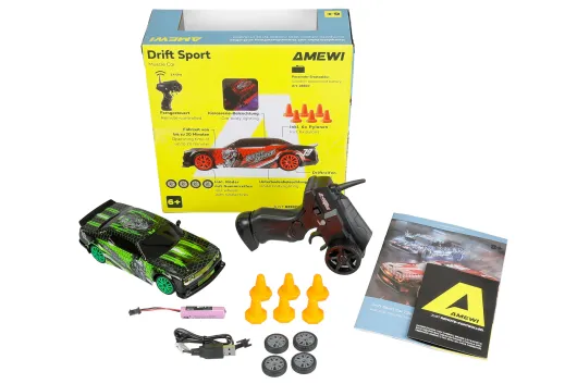 Amewi RC Auto Drift Sport Muscle Car 4WD in Grün 1:24 RTR