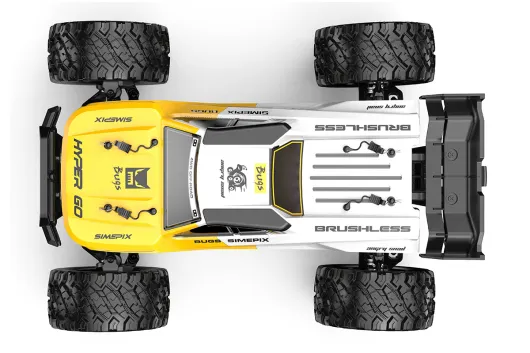 MJX Hyper GO Truggy brushless 3S 4WD 1/14 RTR mit 2 Karosserien in gelb/weiß und in schwarz