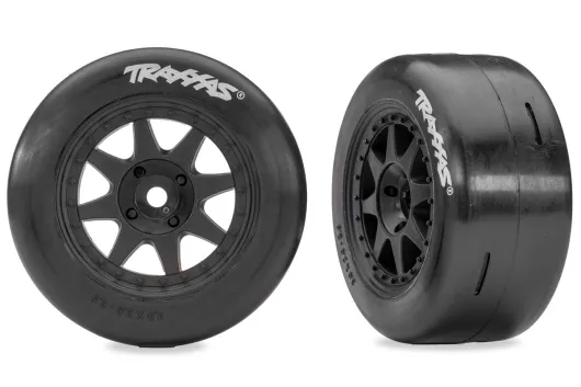 Traxxas Tuning Slick Reifen auf Felgen in Weiß Hinten 2Stück für MINI-Rally 1/16