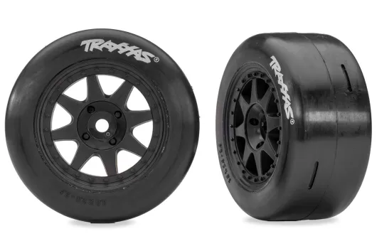 Traxxas Tuning Slick Reifen auf Felgen in Weiß Vorne 2Stück für MINI-Rally 1/16