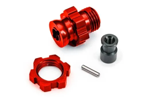 Traxxas Tuning Radmitnehmer 17mm mit Muttern in Rot (für TRX9080) für Rustler und Slash 1/10