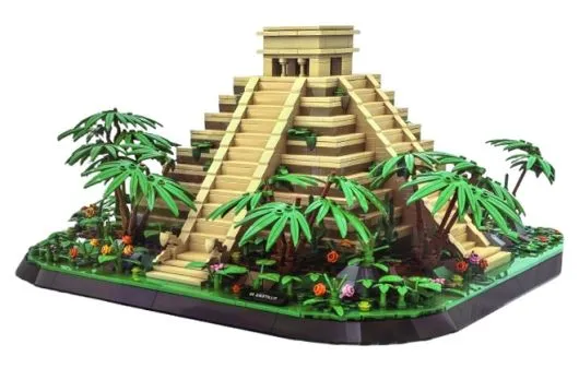 Wange Klemmbausteine El Castillo-Kakulkan in Mexico mit Begrünung - 1346 Teile