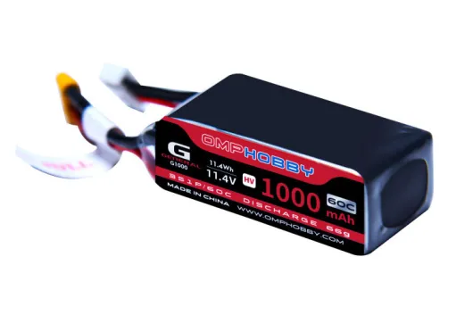 OMPHobby Ersatzteile LiPo Akku 11,4V 3S 1000mAh 60C mit XT30 Stecker z.B. für M2 EVO, M2 EVO MK2, M2V3 Pro und M2V3 Sport