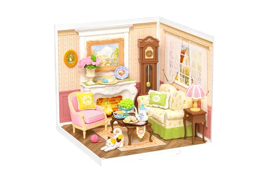 Lasercut Bausatz Standmodell DIY Miniature Haus Super Creator Serie Festliche Teestunde - 84 Teile