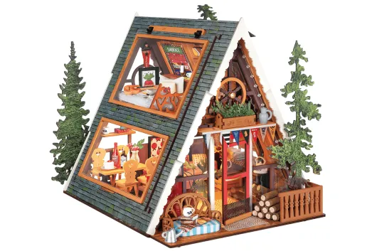 Lasercut Holzbausatz A-Frame Hütte - 336 Teile