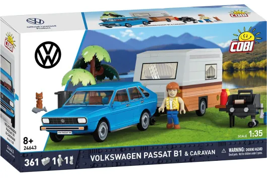 COBI Klemmbausteine Autos VW Passat B1 mit Wohnwagen - 361 Teile