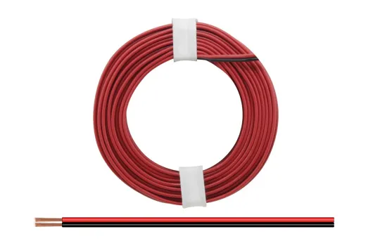 Zwillingslitze 0,25mm² 5m rot-schwarz