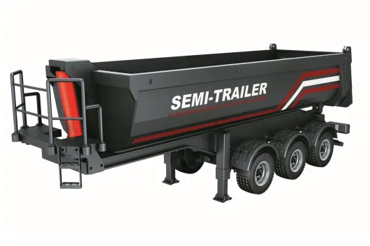 DF Models Kipper Auflieger Semi-Trailer in schwarz für Scania 1:18