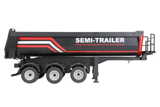 DF Models Kipper Auflieger Semi-Trailer in schwarz für Scania 1:18