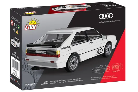 COBI Klemmbausteine Autos Audi Quattro 1980 Weiß - 79 Teile