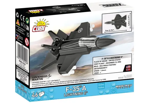 COBI Klemmbausteine Flugzeuge Lockheed Martin F-35A Norwegian Air Force 1:300 - 46 Teile