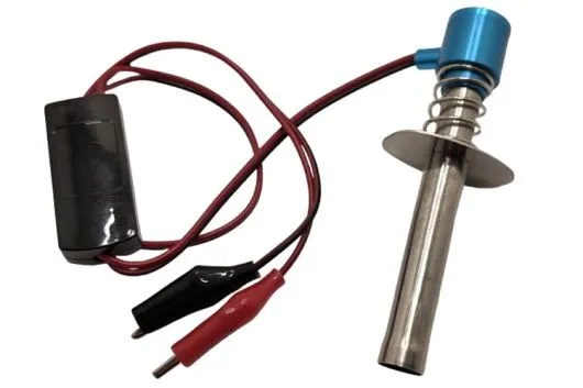 Glühkerzenstarter in blau mit Kabel und Krokodilklemmen für 6-12Volt Eingangsspannung
