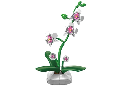 CaDA Klemmbausteine Blumen Serie Orchidee mit dekorativer Vase - 237 Teile