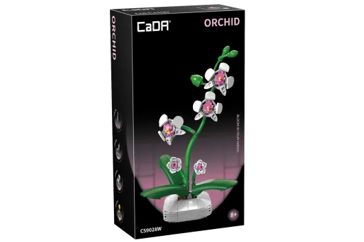 CaDA Klemmbausteine Blumen Serie Orchidee mit dekorativer Vase - 237 Teile
