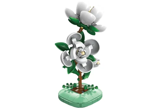 CaDA Klemmbausteine Blumen Serie Kamille mit dekorativer Vase - 301 Teile