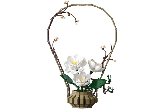 CaDA Klemmbausteine Blumen Serie Winterblumen mit dekorativer Vase - 1001 Teile