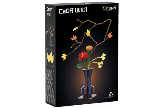CaDA Klemmbausteine Blumen Serie Herbstblumen mit dekorativer Vase - 794 Teile