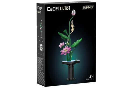 CaDA Klemmbausteine Blumen Serie Sommerblumen mit dekorativer Vase - 788 Teile