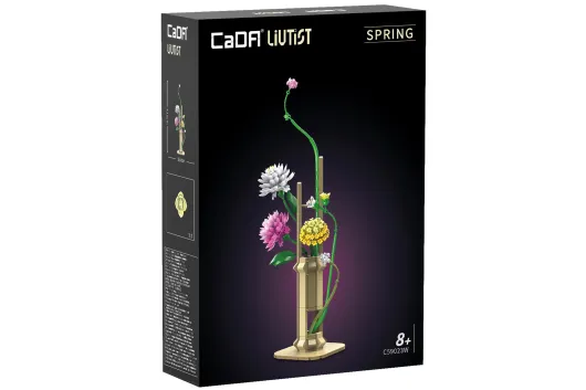 CaDA Klemmbausteine Blumen Serie Frühlingsblumen mit dekorativer Vase - 613 Teile