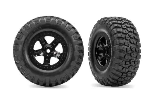Traxxas Tuning BFGoodrich TA KM2 Reifen auf Felgen in schwarz 2Stück hinten für Slash und Ford F-150 Raptor Fox 1/10