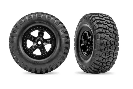 Traxxas Tuning BFGoodrich TA KM2 Reifen auf Felgen in schwarz 2Stück vorne für Slash 2WD 1/10