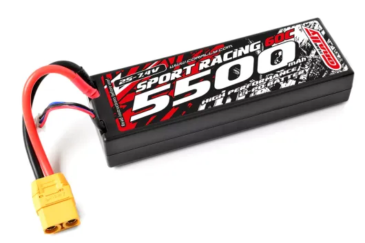 Team Corally Sport Racing LiPo Akku 2S 7,4V 5500mAh 50C mit XT90 im Hardcase