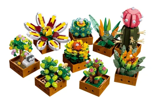 JieStar Klemmbausteine Blumen Botanischer Garten Sukkulenten - 913 Teile