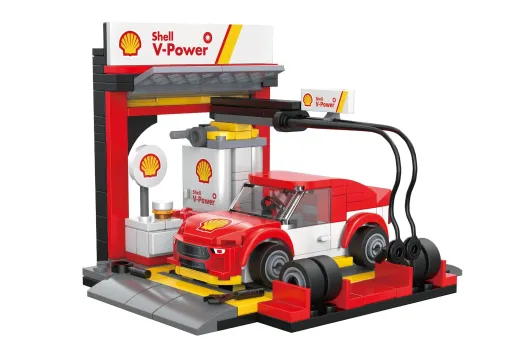 CaDA Klemmbausteine Shell Reifenwechsel Station - 237 Teile