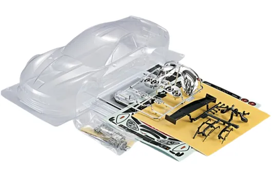 Killerbody Corvette GT2 Karosserie unlackiert 190mm Kit Breite 190mm passend auf nahezu alle 1:10 Tourenwagen mit Radstand 257mm