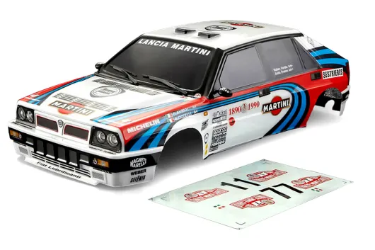 Killerbody Lancia Delta HF Integrale 16V Karosserie Rally 195mm RTU Breite 195mm passend auf nahezu alle 1:10 Tourenwagen mit Radstand 257mm