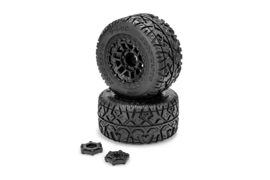 Jconcepts Tuning G-Locs 5.76 Medium Reifen auf Felgen in schwarz 2Stück für Traxxas Maxx 1/10 und Arrma Kraton und Kagama 4S
