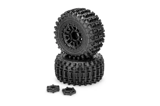 Jconcepts Tuning Magma 6.0 Medium Reifen auf Felgen in schwarz 2Stück für Traxxas Maxx 1/10 und Arrma Kraton und Kagama 4S