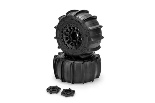 Jconcepts Tuning Animal 6.09 Medium Reifen auf Felgen in schwarz 2Stück für Traxxas Maxx 1/10 und Arrma Kraton und Kagama 4S