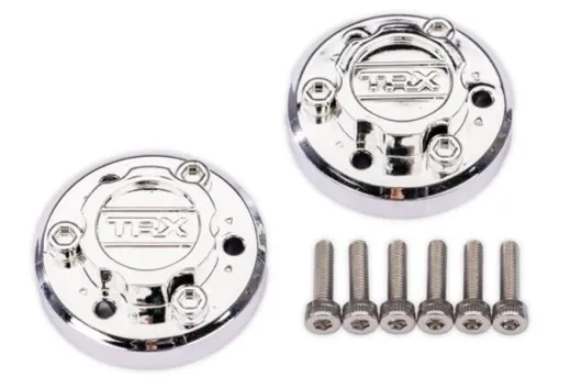 Traxxas Ersatzteile Zentral-Radkappen chrom 2Stück für X-Maxx Monstertruck 1/7 passend für die Räder TRX7696 und TRX7689