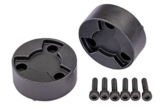 Traxxas Ersatzteile Zentral-Radkappen schwarz 2Stück für X-Maxx Monstertruck 1/7 passend für die Räder TRX7696 und TRX7689