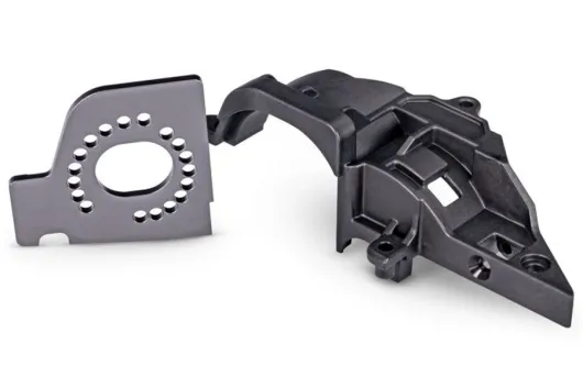 Traxxas Ersatzteile Motor Aluminium-Platte grau mit Getriebeabdeckung für Mini-Maxx, Mini XRT, Slash und Mini-Rally 1/16