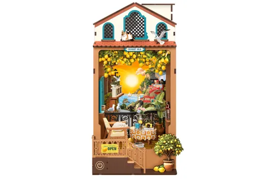 Lasercut Holzbausatz Bücherecke Sunset Isle - 284 Teile