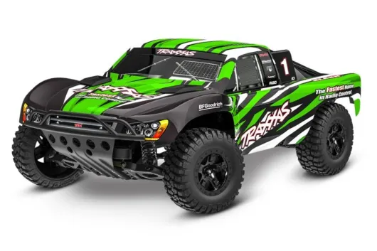 Traxxas Slash GrünX 1/10 2WD Short-Course RTR Brushed, HD, mit Akku und 4A USB-C-Lader Clipless