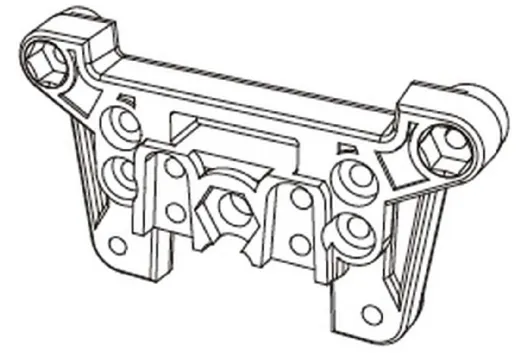 Amewi Ersatzteile Dämpferbrücke Hinten für MJX Hyper GO TX14 Truggy und MTX14 Monstertruck 1:14