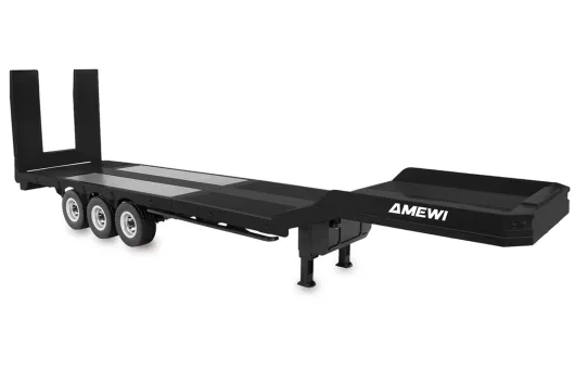 Amewi RC Tieflader-Sattelauflieger Dreiachser in schwarz für Amewi RC Scania 770S Zugmaschine in Schwarz 6x4 1:18 RTR