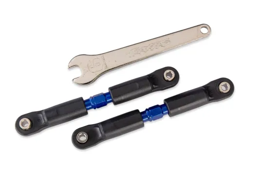 Traxxas Ersatzteile Sturzstangen-Set Stahl Kurz blau 2Stück für Rustler, Slash und Stampede 2WD VX3 1/10