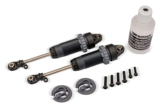 Traxxas Ersatzteile GTR Dämpfer XXL hinten in stahl-grau 2Stück für Rustler, Slash und Stampede 1/10