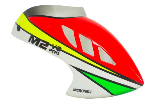 Microheli Airbrush Fiberglass FreeStyle Haube in Rot für OMPHobby M2V3 Pro